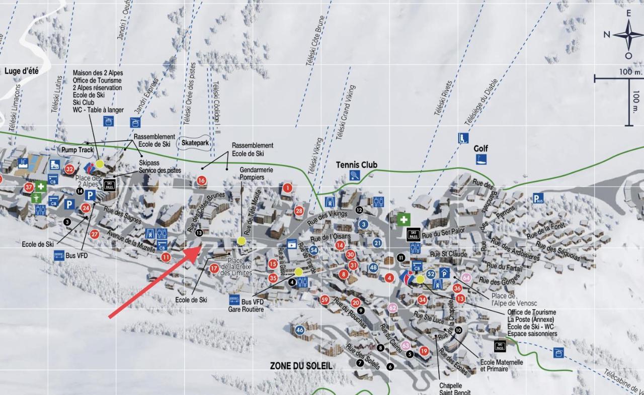 Appart Centre Station Les 2 Alpes, Parking, Wifi Les Deux Alpes Eksteriør bilde